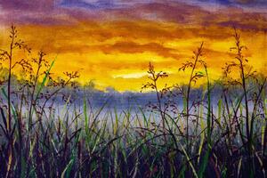 Nem szőtt fotótapéta festmény - füves rét 375 x 250 cm