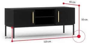 LANZA TV asztal, 120x50x40, fekete