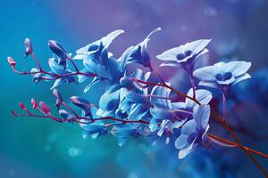 Nem szőtt fotótapéta kék orchideák 375 x 250 cm