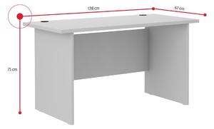 MALITA 3 íróasztal, 138x75x67, szürke