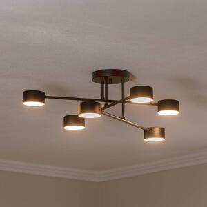 EMIBIG LIGHTING Mennyezeti világítás Modus 6, acél, 6 izzós, GX53, fekete, dimmelhető, Fekete, Nappali / Étkező, fém, Modern
