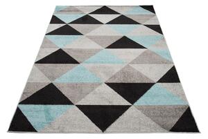 Fekete - kék mintás ARLO szőnyeg Méret: 80x150 cm
