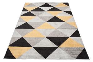 Fekete - sárga mintás ARLO szőnyeg Méret: 80x150 cm