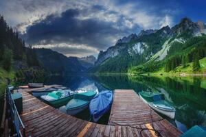 Nem szőtt fotótapéta gosausee-tó 375 x 250 cm