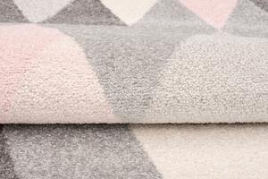 Szürke-rózsaszín mintás AMOR szőnyeg Méret: 120x170 cm