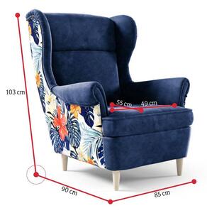 ANITO kárpitozott fotel, 85x103x90, tropic 03 (virágok)/kronos 05/fehér