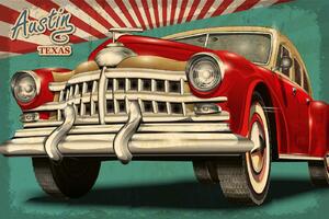 Nem szőtt fotótapéta austin retro poszter 375 x 250 cm