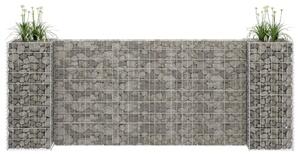 VidaXL H alakú acéldrót virágtartó gabion 260 x 40 x 100 cm