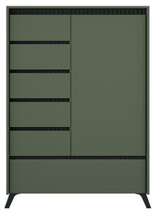 Komód, smoke zöld/fekete, LONGY REG1D5S1K