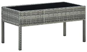 Szürke polyrattan kerti asztal 75 x 40 x 37 cm