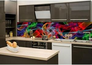 Konyhai fotótapéta - színes vonalak 260 x 60 cm