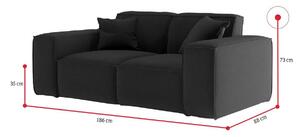 LUNGO kanapé, 186x73x88, steel