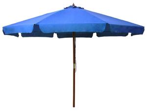 Azúrkék kültéri napernyő farúddal 330 cm