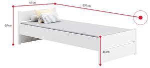 MARCELO gyerekágy + tárolóhely + matrac, 90x200, fehér
