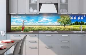 Konyhai fotótapéta - egy fa a réten 260 x 60 cm