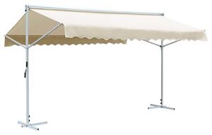 Krémszínű szabadon álló napellenző 500 x 300 cm