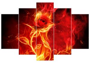 Gario Vászonkép Lángoló rózsa - 5 részes Méret: 125 x 70 cm
