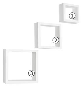 Polcok, 3 db, fehér, KVADRO New DR-WS-6103