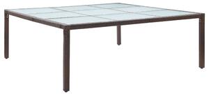 Barna polyrattan kerti étkezőasztal 200 x 200 x 74 cm