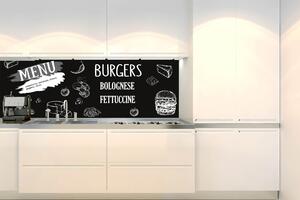 Konyhai fotótapéta - fekete étterem jele 180 x 60 cm