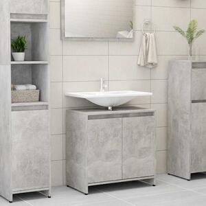 Betonszürke szerelt fa fürdőszobaszekrény 60 x 33 x 61 cm