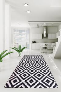 Black White Djt Előszoba szőnyeg (80 x 200) Fekete-fehér