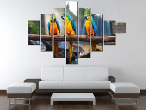 Gario Vászonkép Színes papagájok - 7 részes Méret: 210 x 150 cm