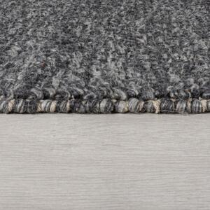 Minerals sötétsszürke gyapjú futószőnyeg, 60 x 230 cm - Flair Rugs