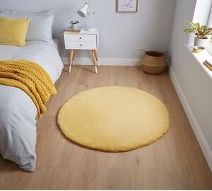 Teddy sárga szőnyeg, ⌀ 120 cm - Think Rugs