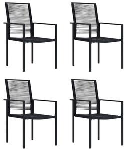 4 db fekete PVC rattan kerti szék