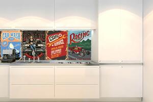 Konyhai fotótapéta - tapéta a konyhába - vintage plakátok 180 x 60 cm