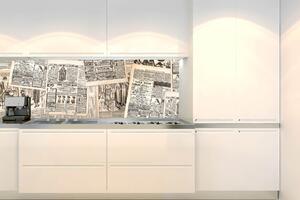 Konyhai fotótapéta - újság szeletek 180 x 60 cm