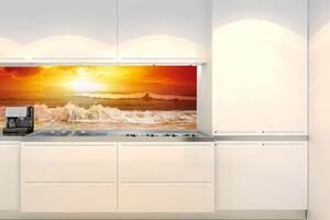 Konyhai fotótapéta - hullámok a naplementében 180 x 60 cm