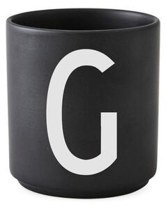 Alphabet G fekete porcelánbögre, 250 ml - Design Letters
