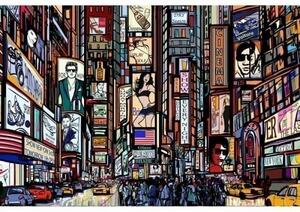 Nem szőtt fotótapéta times square 375 x 250 cm