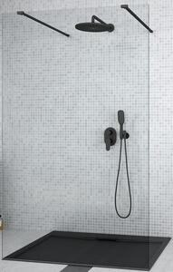 Besco Aveo zuhanyfal 110 cm fekete matt üveg/átlátszó üveg ADB-110-195C