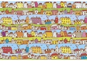 Nem szőtt fotótapéta kisváros 375 x 250 cm