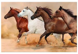 Gario Vászonkép Gyönyöru lovak állománya Méret: 60 x 40 cm