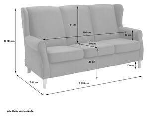 Lorris antracitszürke bársony kanapé, 193 cm - Max Winzer