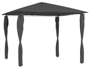 Antracitszürke pavilon oszlop takarókkal 3 x 3 x 2,6 m 160 g/m²