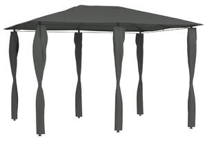 Antracitszürke pavilon oszlop takarókkal 3 x 4 x 2,6 m 160 g/m²