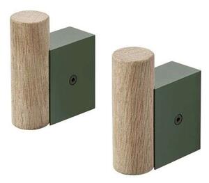 Muuto - Attach Coat Hook Set of 2 Oak/Dark Green - Lampemesteren