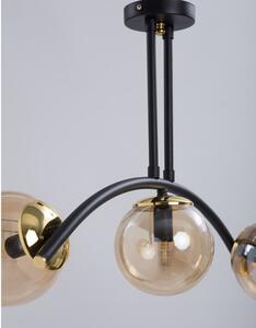Sárga-fekete mennyezeti lámpa üveg búrával ø 15 cm Yay – Squid Lighting