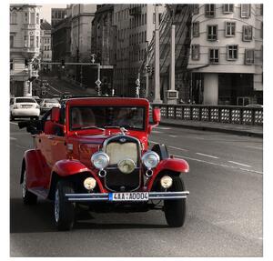 Gario Vászonkép Régi autóval Prágan keresztul Méret: 40 x 40 cm