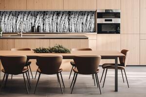 Dibond tábla a konyhapult mögött fekete-fehér fű - 260 x 60 cm ingyenes ragasztó