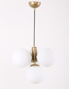Fehér-aranyszínű függőlámpa üveg búrával ø 15 cm Hector – Squid Lighting