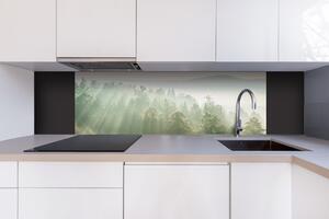 Dibond tábla a konyhapult mögött a nap sugarai az erdő felett - 180 x 60 cm ingyenes ragasztó