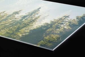 Plexi a konyhapult mögött köd az erdő felett - 60 x 60 cm