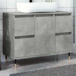 Betonszürke szerelt fa fürdőszobaszekrény 80 x 33 x 60 cm
