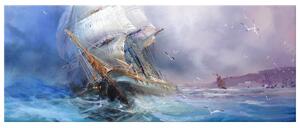 Gario Vászonkép Vitorlás a felkavart tengeren Méret: 60 x 40 cm
